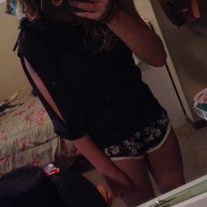 Navy blue one sleeve blouse