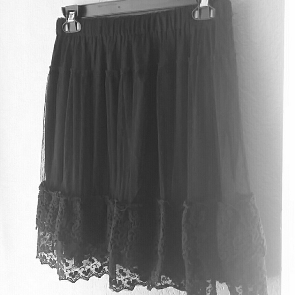 Black tulle & lace skirt
