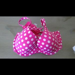 🍦Pink bra with white polka dots🍦