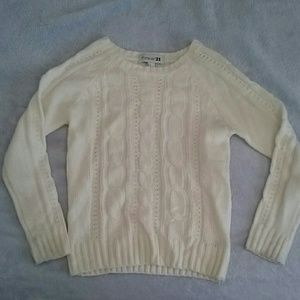 Forever 21 cream cable knit sweater