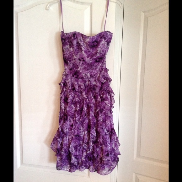 Strapless purple White House Black Market dress
