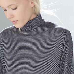 Zara stripped turtleneck t-shirt