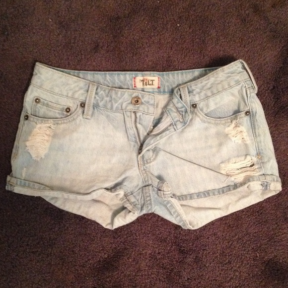 Ripped Jean Tilt Shorts - Picture 1 of 2