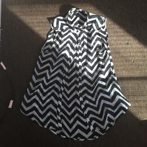 Black & White striped Sheer Shirt