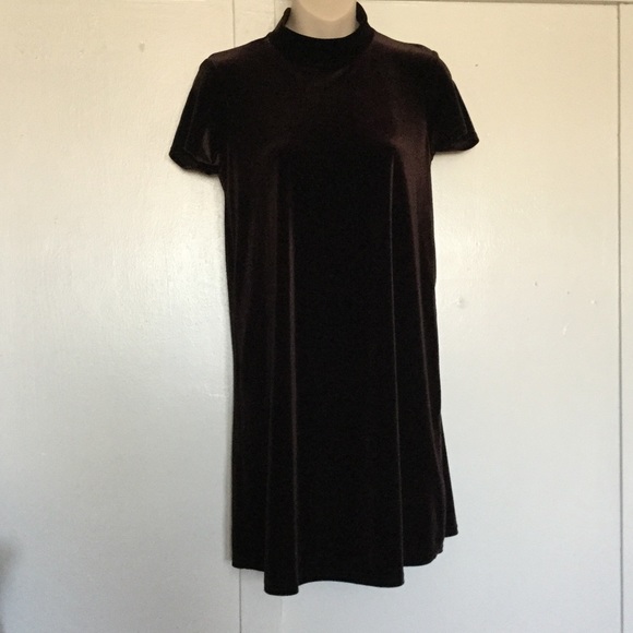 Velvet turtle neck mini dress