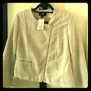 H&M blazer in broken white and silver