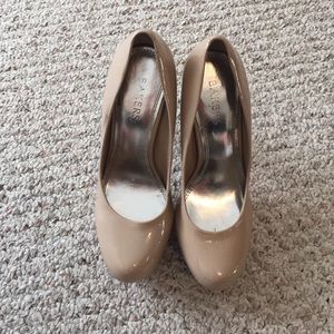Bakers Nude Rounded Toe Platform Heels