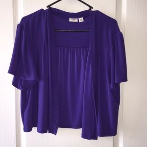 Purple crop cardigan