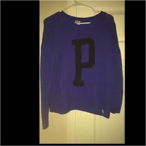 PINK blue chunky sweater