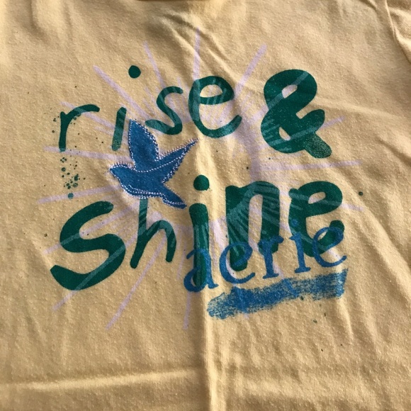 AERIE YELLOW TSHIRT RISE AND SHINE SIZE XS - Picture 2 of 4