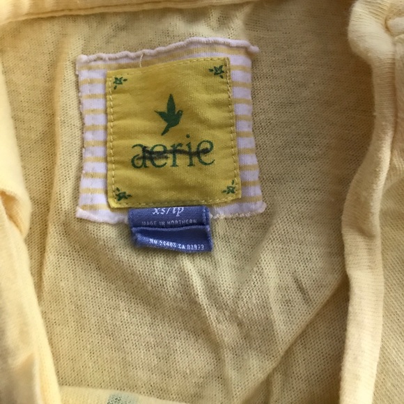 AERIE YELLOW TSHIRT RISE AND SHINE SIZE XS - Picture 3 of 4