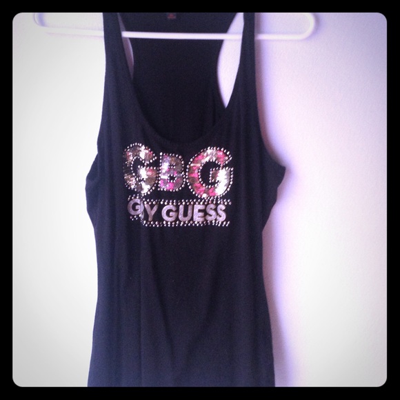 Guess jeans tank top XL bling