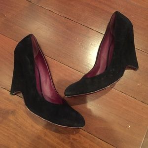 Miu Miu Black Suede Wedge Heel