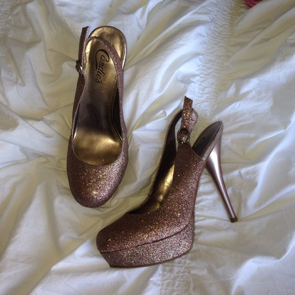 Rainbow glitter heels