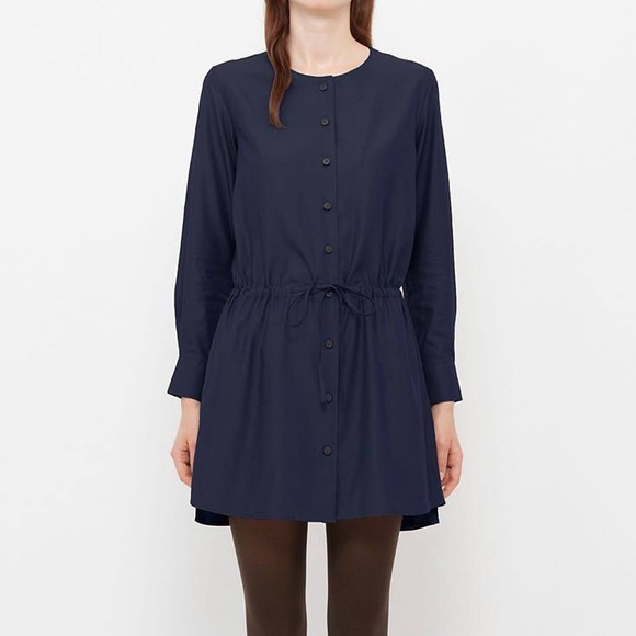 Uniqlo navy button up dress