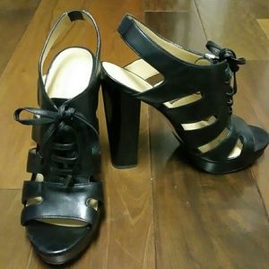 Coach black leather sandals