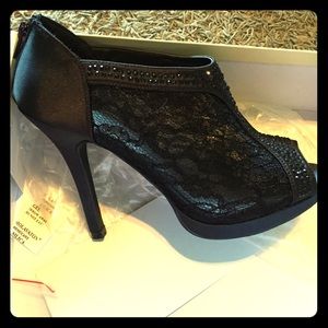 Black Lace Shootie Heels