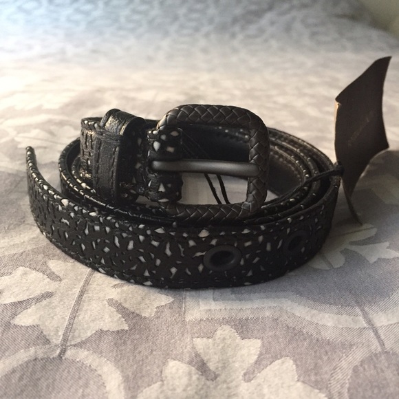 ?HP? Bottega Veneta Laser-Cut Leather Belt