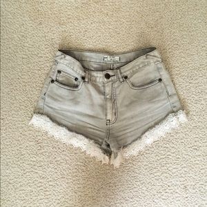 Free People Lace Trim Shorts