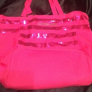 VICTORIA SECRET SPARKLY PINK BAG