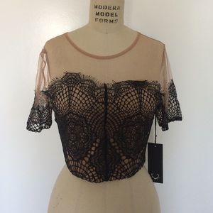 For love and lemons size M mesh lace top shirt