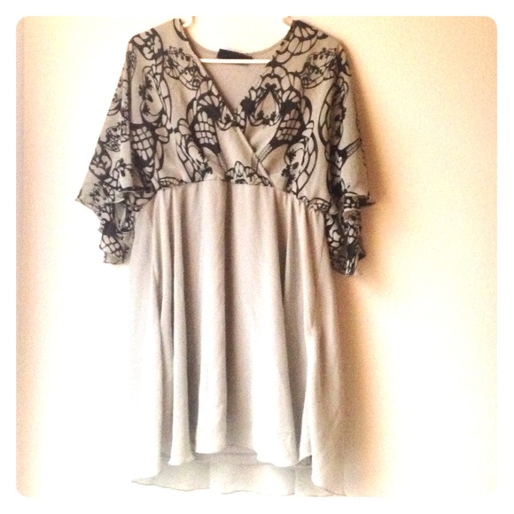 Gorgeous silver black dress large boutique