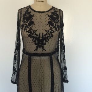Urban outfitters black long mesh dress size S