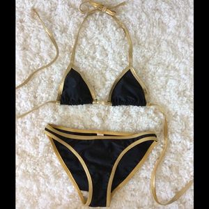 American Apparel Black and Gold Trim Bikini