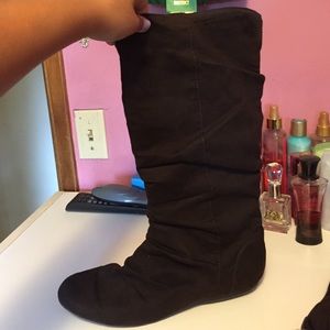 Brown high boots