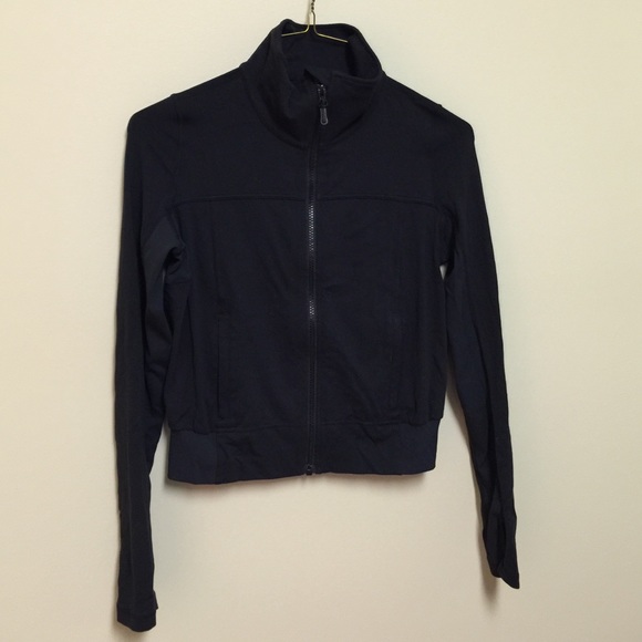 Lululemon black jacket luon fabric with mesh back