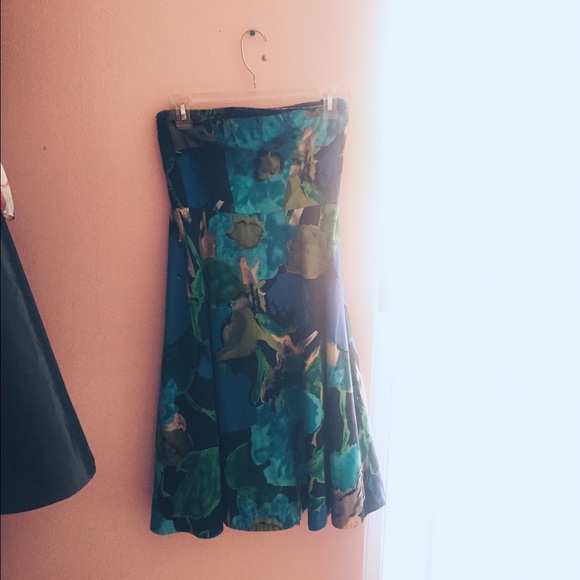 Anthropologie Blue Strapless Dress