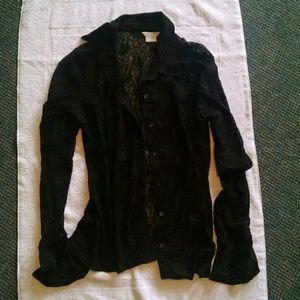 Brown Lace Michael Kors Button Up Shirt