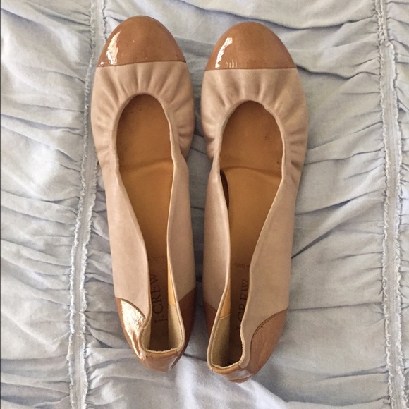 JCrew nude cap toe flats size 11