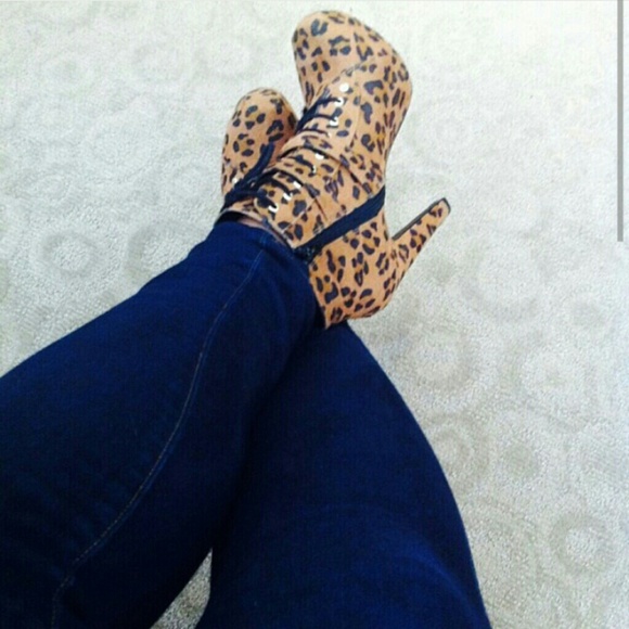 Leopard Suede w/ Gold Buckles Boots