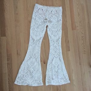 NWT spell by Byron bay white lace pants size S