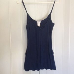 Layered dark blue tank top