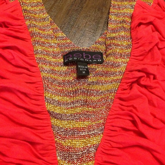 Reduced. hot orange bebe dress - Picture 2 of 2
