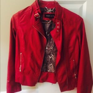 Red leather jacket