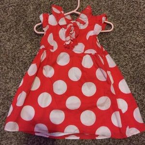 Red dress w white polka dots