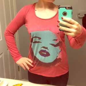 Betsey Johnson Pink Marilyn Monroe M Shirt