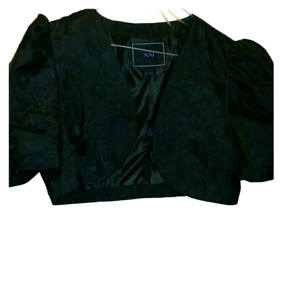 Black floral mini jacket shrug