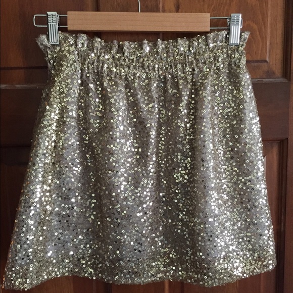 JCrew gold sequin mini skirt size 6