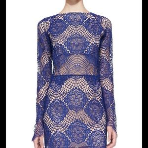 ❤️❤️Grace Long-Sleeve Lace Crop Top, Sapphire❤️❤️