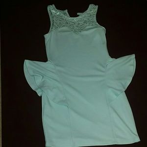 Cute mint color lace dress