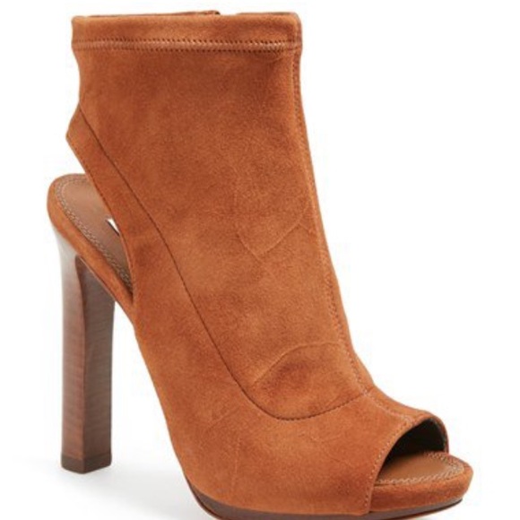 Diane Von Furstenburg Leather Open Toe Booties