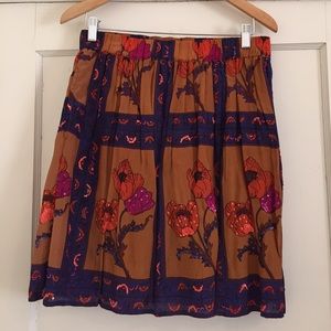 Anthropologie multicolor skirt with pockets.