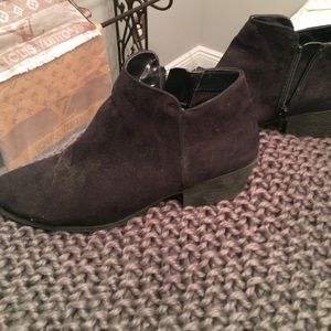 Black suede bootie