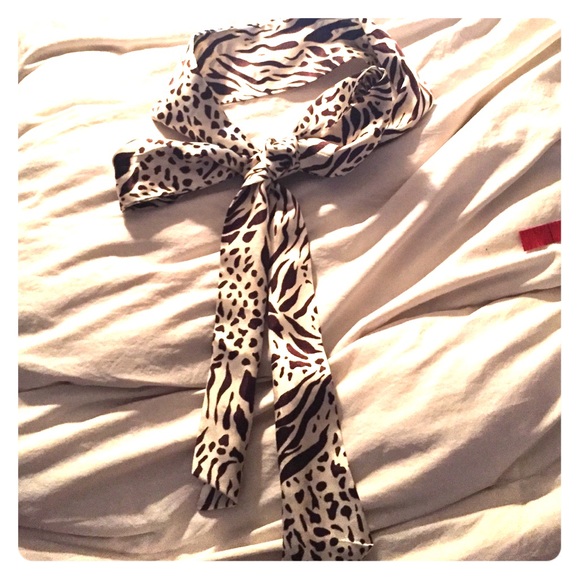 Cream brown satin scarf/belt