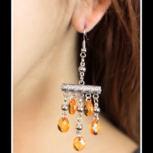 Silver and earrings with my orange accents - Picture 1 of 1