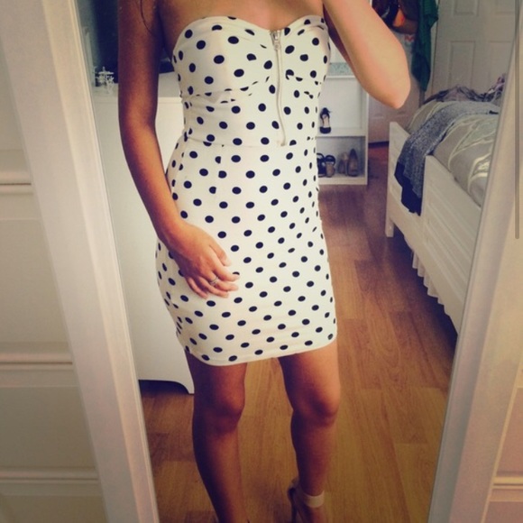 Black and white polkadot dress